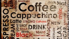 coffee Typography artwork beige background Beige cappuccino