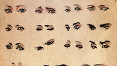 collage artwork eyes poster Beige brown eyes drawing