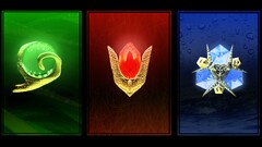 collage Green red blue video games