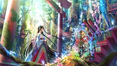 colorful anime girls Anime long hair fantasy art fantasy girl