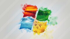 colorful artwork microsoft windows logo Simple Background