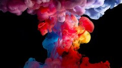 colorful black background smoke artwork