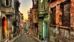 colorful cityscape House street