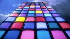 colorful digital art sky blue