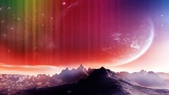 colorful digital art space art planet