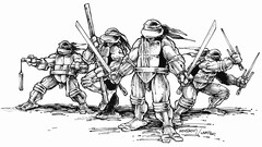 comics Teenage Mutant Ninja Turtles comic art monochrome