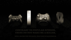consoles video games humor sepia controllers DualShock quote Wii