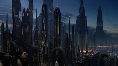 Coruscant star wars night science fiction