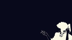 cowboy bebop spike spiegel blue Anime silhouette smoking gun