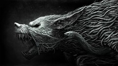 creature fantasy art monochrome artwork