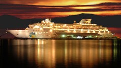 cruise ship ship vehicle sky sunlight night