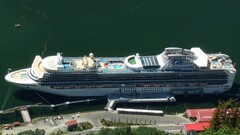 cruise ship vehicle aerial view ship