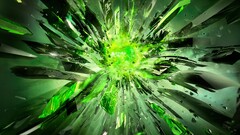 crystal Green explosion nvidia abstract digital art render