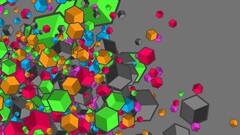 Cube digital art colorful 3D Blocks Simple Background geometry