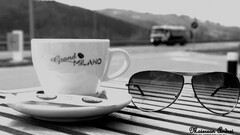 cup sunglasses shades monochrome