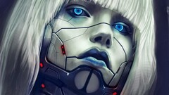 cyberpunk cyborg blue science fiction