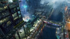 cyberpunk futuristic city futuristic digital art science fiction