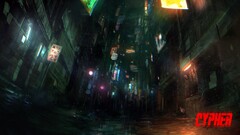 cyberpunk street futuristic
