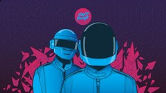 daft punk purple vector cartoon DJ Music digital art artwork