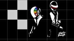 daft punk Simple Background black silhouette Minimalism Music