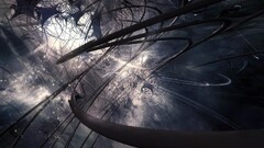 dark abstract wires artwork digital art