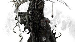 dark ages monochrome grim reaper skull fantasy art artwork