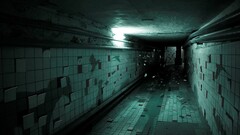 dark hallway shadow stairs digital art render