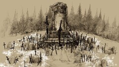 dark souls sword graveyards tombstones video games sepia