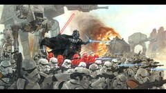Darth Vader star wars AT-AT AT-ST artwork Imperial Forces sith