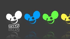 deadmau5 Minimalism Music digital art reflection gray background