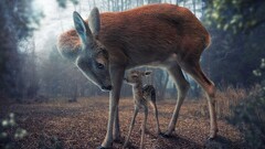deer Animals baby animals forest digital art realistic