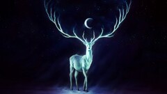 deer artwork fantasy art Animals moon crescent moon