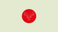 deer Minimalism red circle Simple Background white background