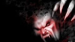 demon red eyes dark fantasy claws