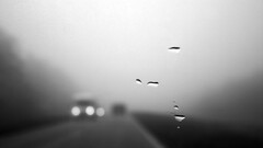 depth of field monochrome road water drops