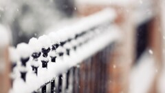 depth of field snow fence metal winter