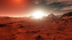 desert clouds landscape red nature sky