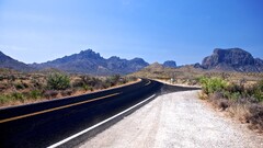 desert road Mountains landscape Texas national park