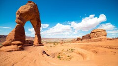 desert rock formation landscape Arches National Park arch Utah