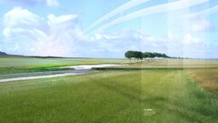 Desktopography outdoors field landscape Plants Trees clouds