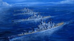 destroyer fleet Iowa battleships artwork military ship vehicle