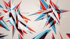 digital art abstract blue white red