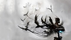 digital art artwork Birds shadow fiend