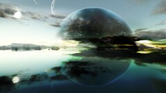 digital art artwork sky nature water reflection