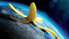 digital art bananas World Photoshop humor cyan