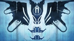 digital art blue background artwork