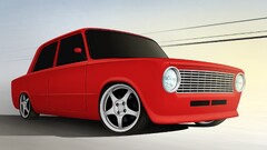 digital art Car vehicle artwork red cars red render