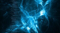 digital art code shapes cyan blue