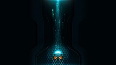 digital art cyan hexagon bubbles