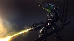 digital art cyborg science fiction warrior